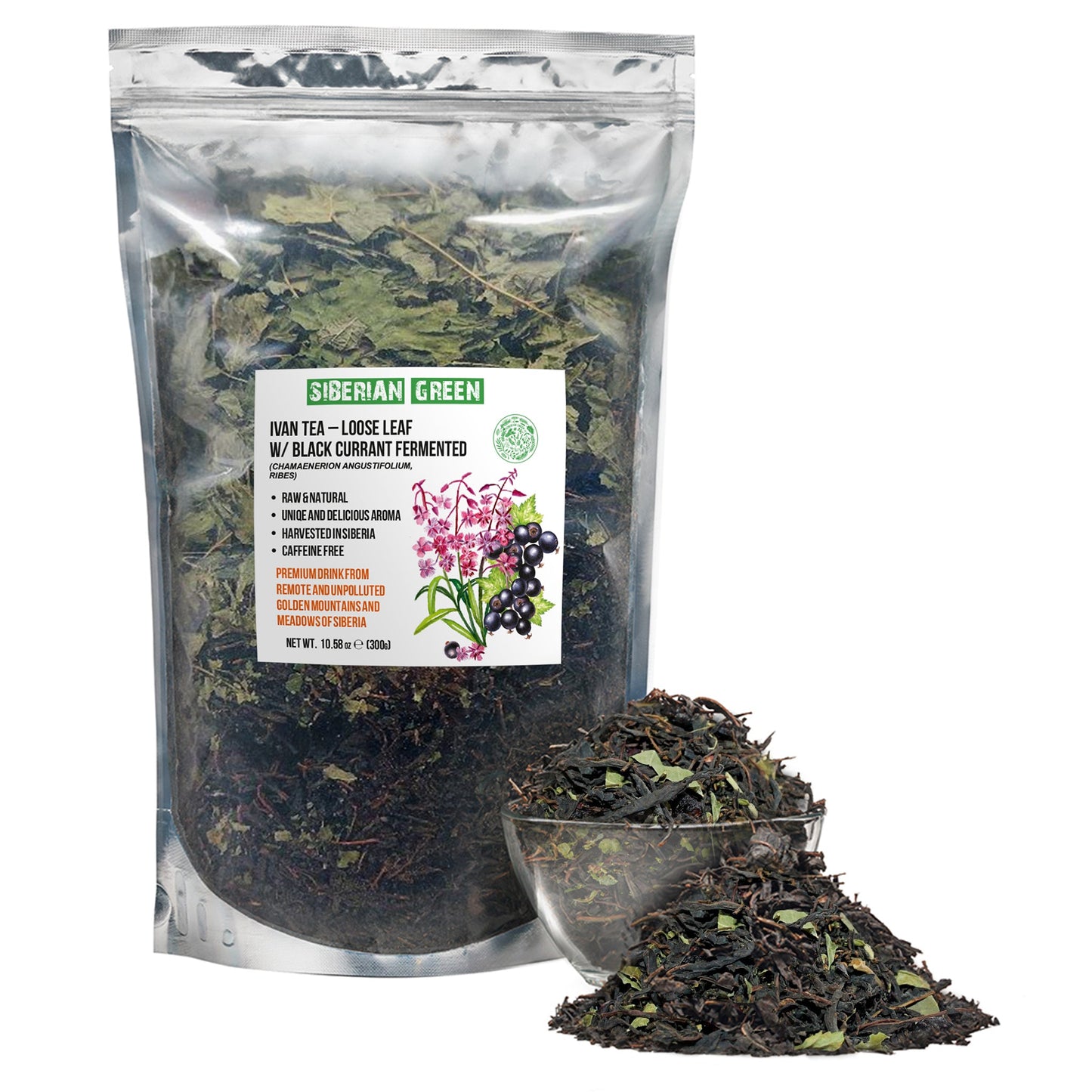 Siberian Green Fermented Ivan Tea with Black Currant Leaves – 300g