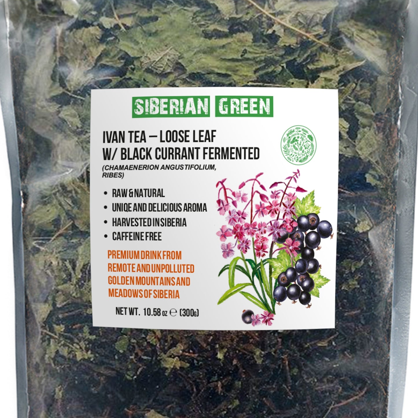 Siberian Green Fermented Ivan Tea with Black Currant Leaves – 300g