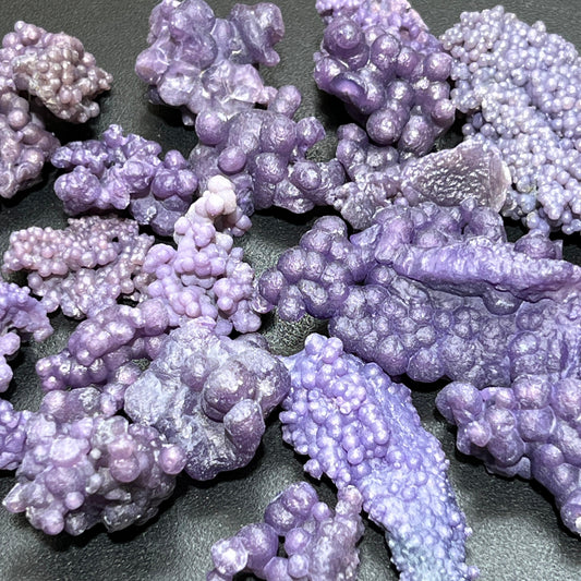 Purple Grape Agate Crystal Clusters (By The Piece Or Gram) Rough Crystals Wholesale