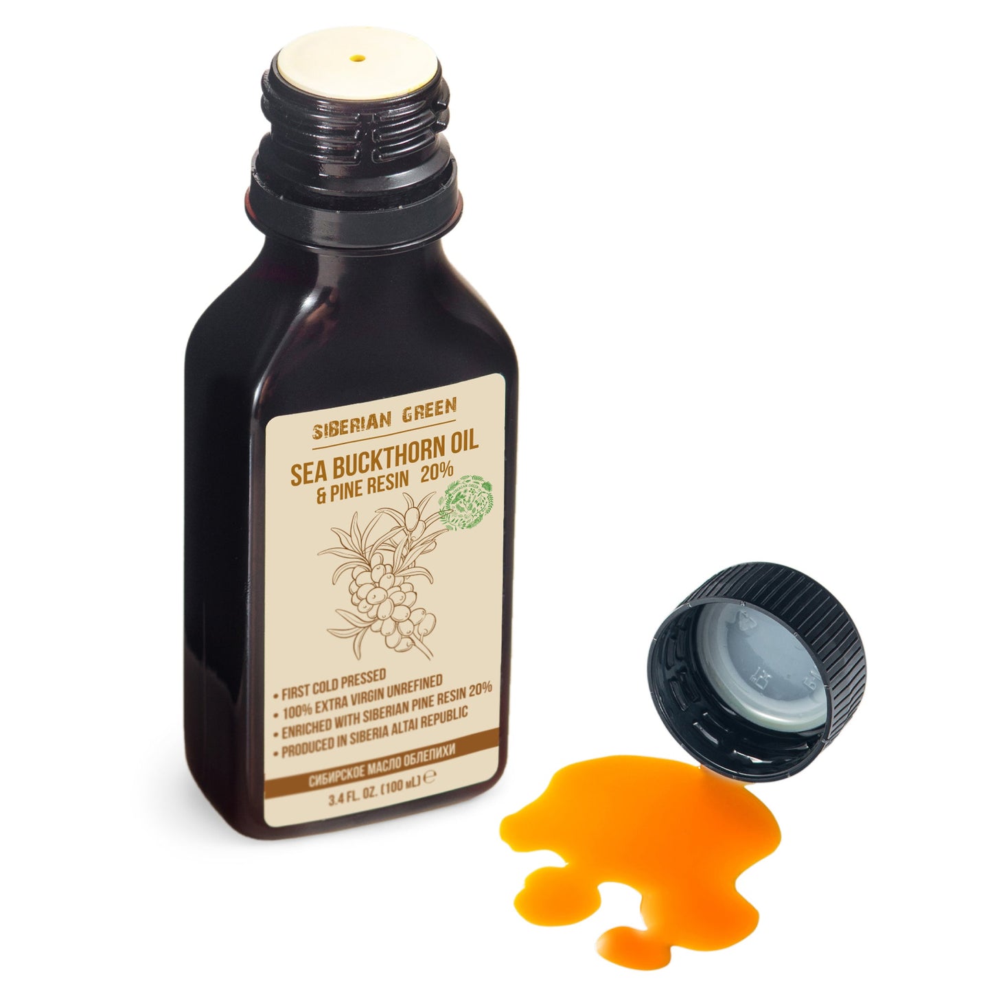 Siberian Sea Buckthorn Oil with Pure Cedar Resin - 100ml