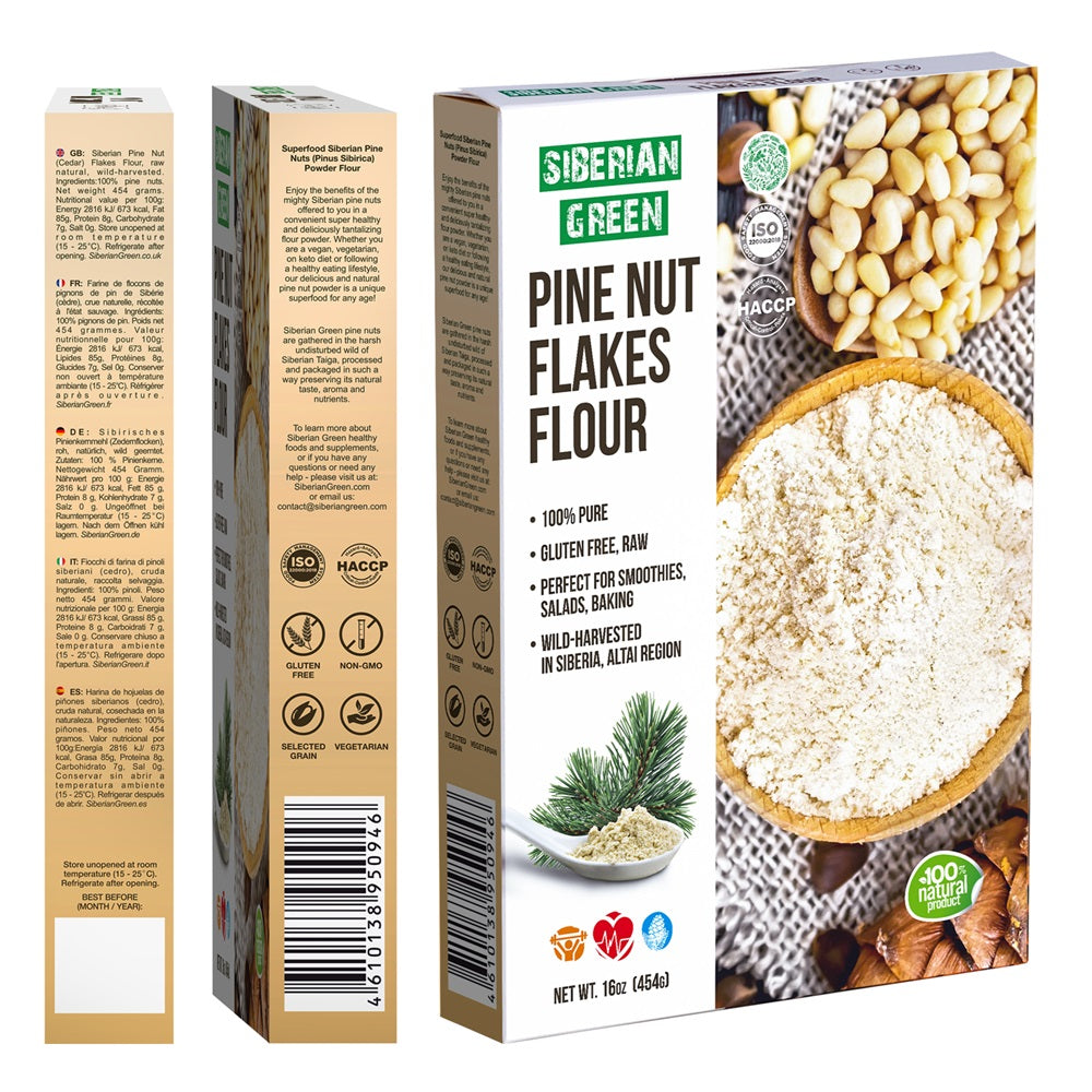 Siberian Pine Nut Flour (Kernel Powder) – 454g / 1 lb