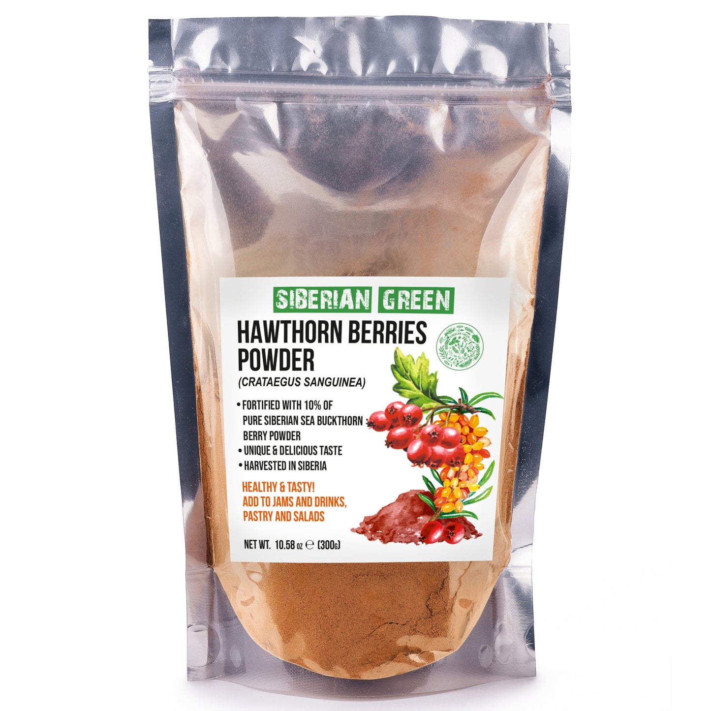 Siberian Hawthorn Powder with Sea Buckthorn – 300g