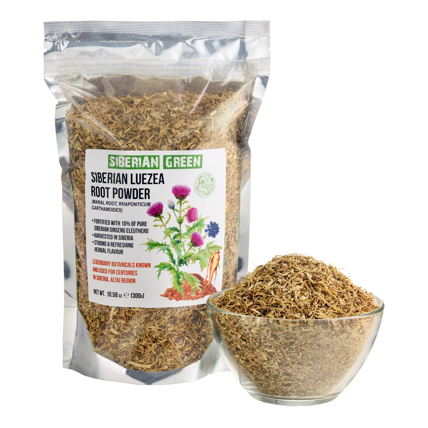 Maral Leuzea Root with Eleuthero Siberian Ginseng - 100% Natural Powder