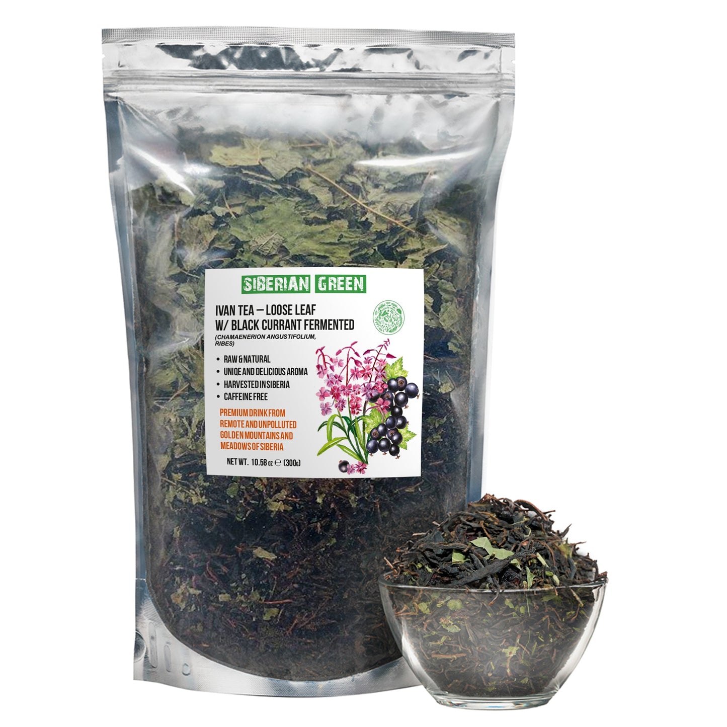 Siberian Green Fermented Ivan Tea with Black Currant Leaves – 300g