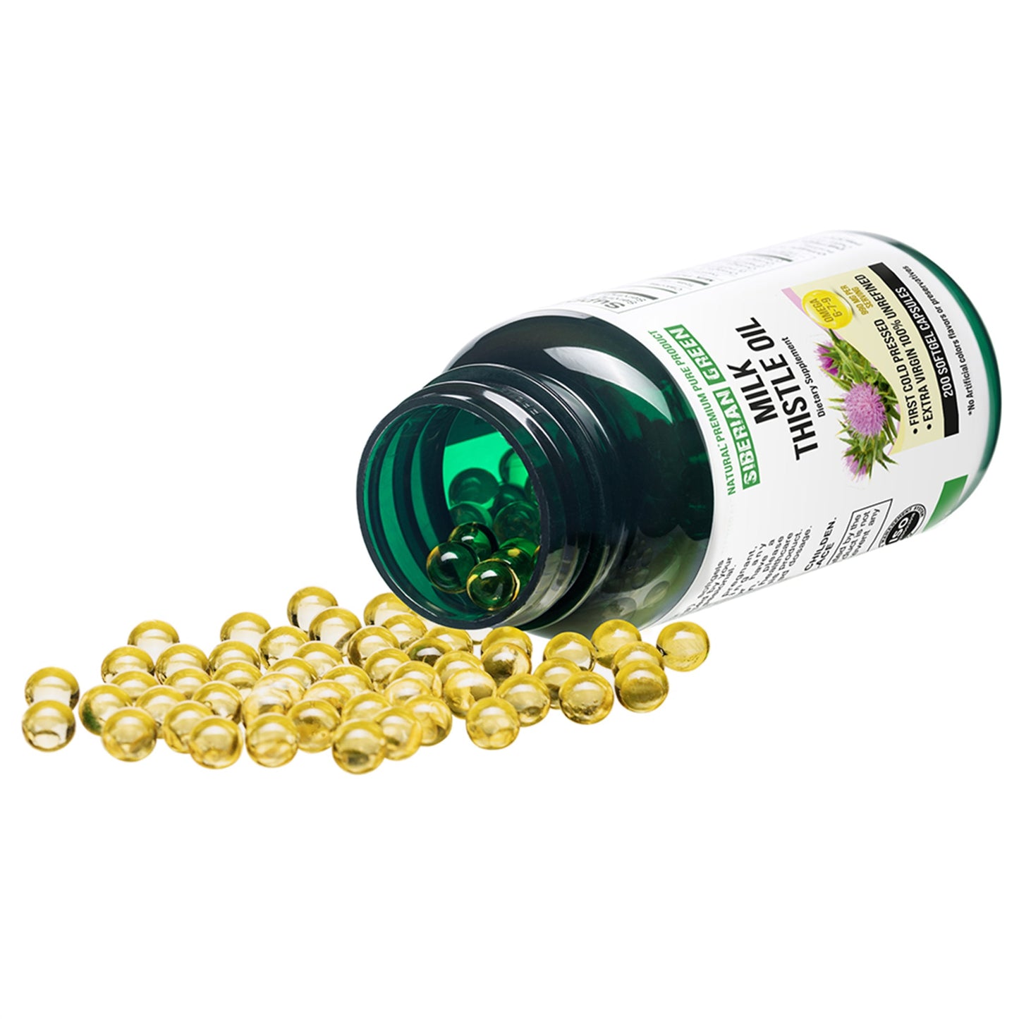 Siberian Green Milk Thistle Oil Capsules – 200 Count