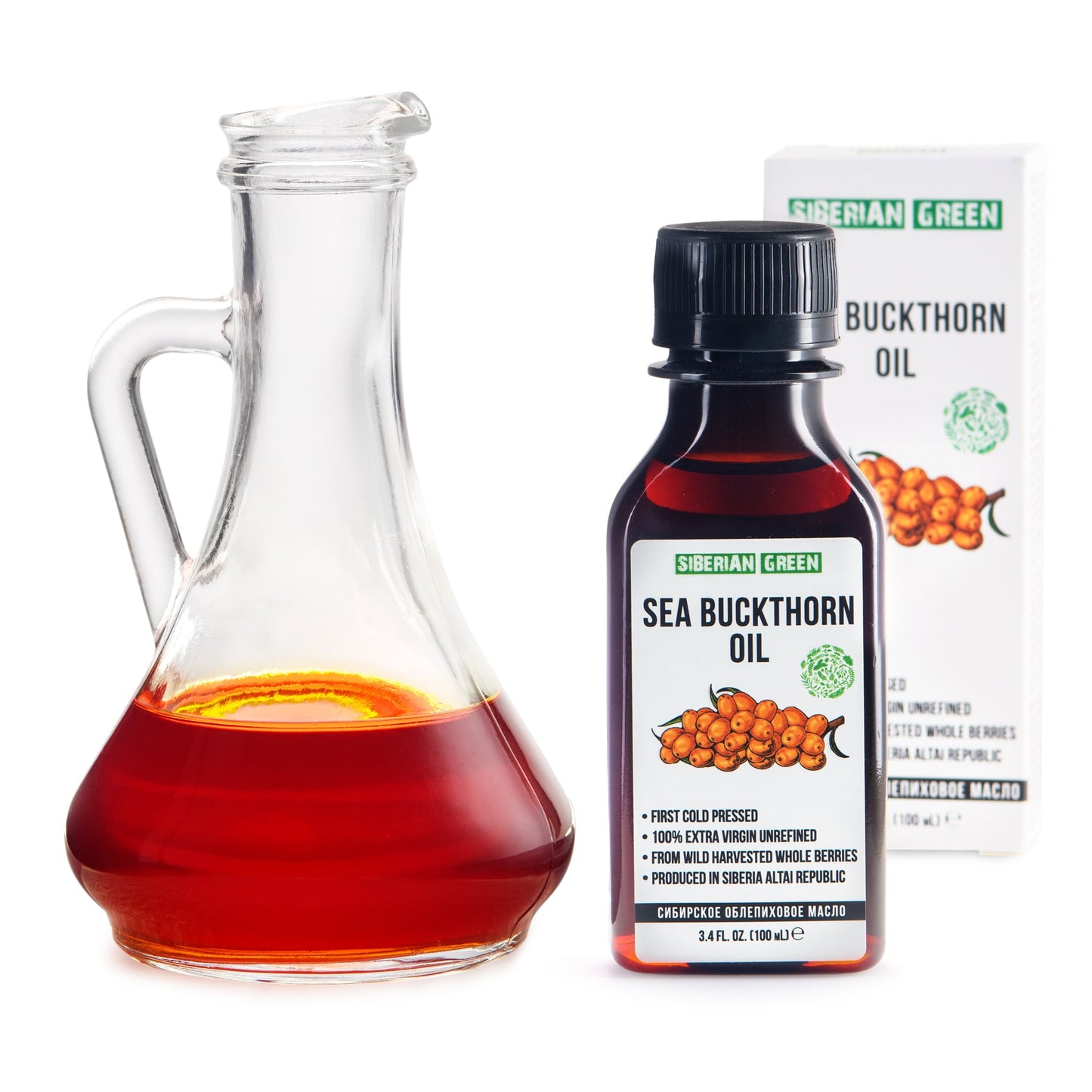 Siberian Sea Buckthorn Oil | 100% Extra Virgin Cold Pressed | 100ml