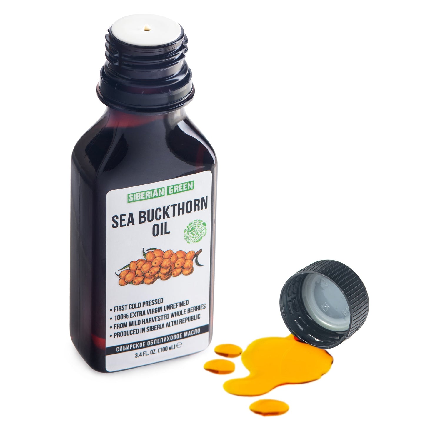 Siberian Sea Buckthorn Oil | 100% Extra Virgin Cold Pressed | 100ml
