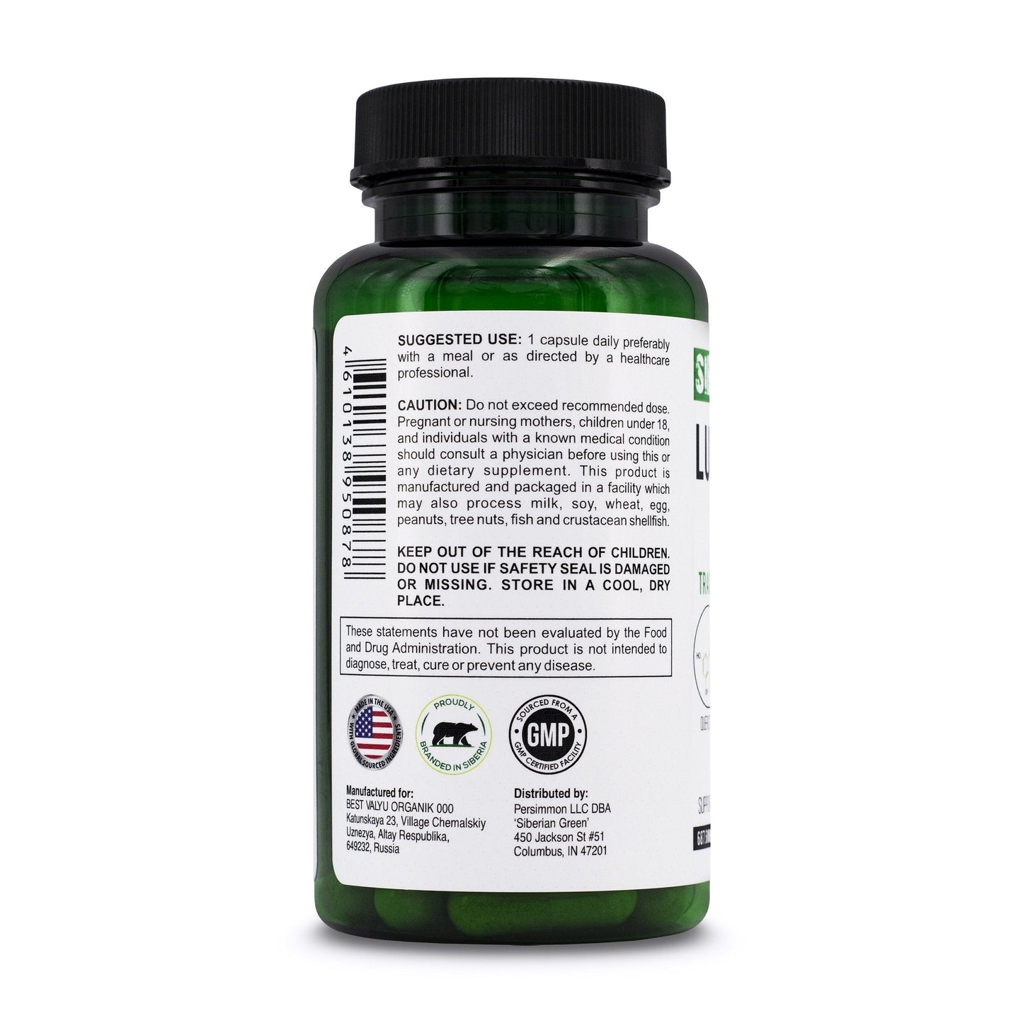 Herbal Lung Support – Quercetin, Pine Bark, Citrus Bioflavonoids | 60 Capsules by Siberian Green