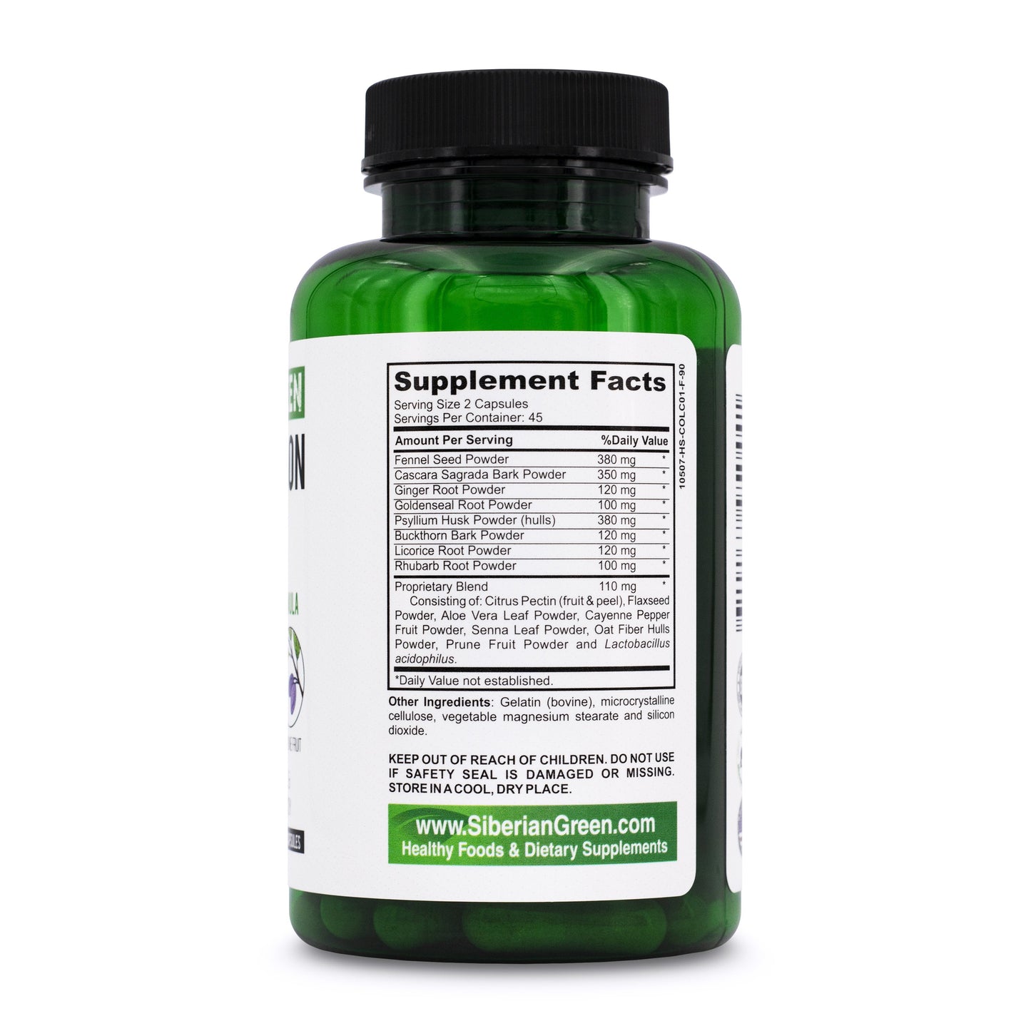 Siberian Green Herbal Colon Detox - 90 Capsules