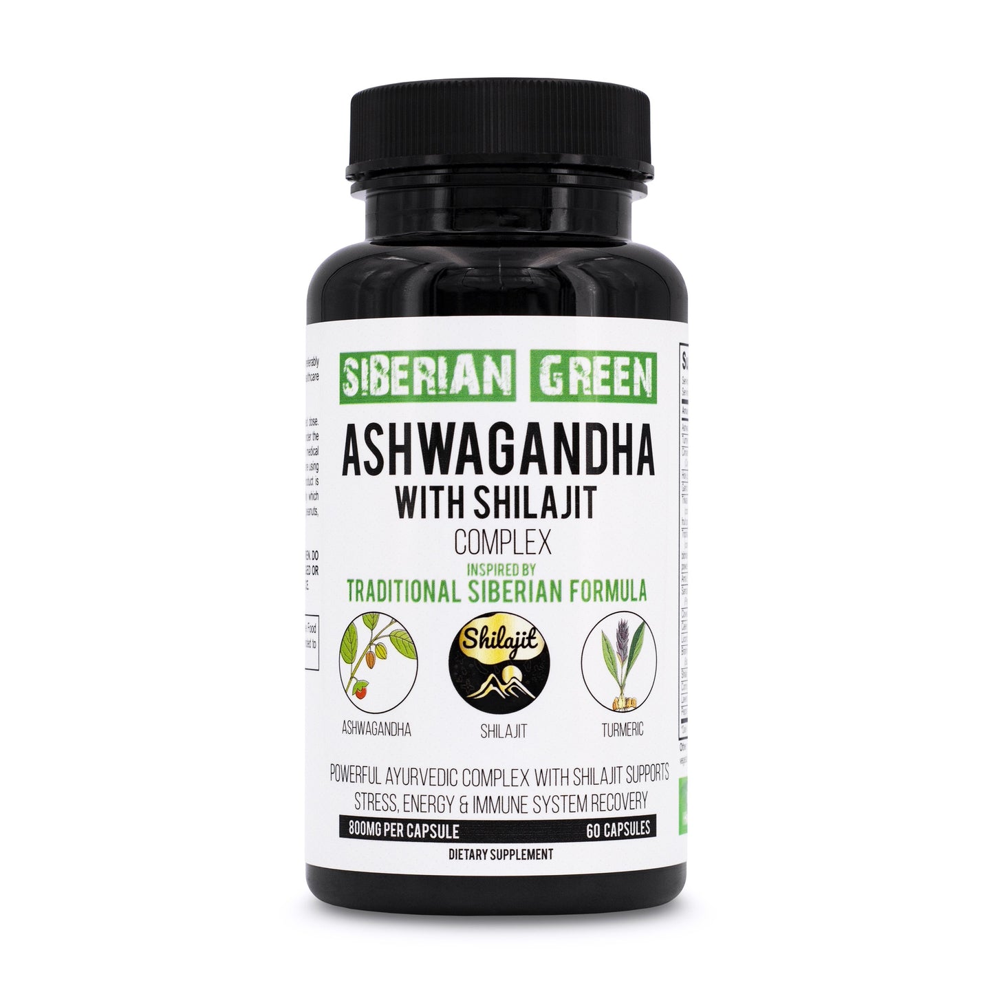Ashwagandha with Altai Shilajit & Turmeric | Ayurvedic Herbal Complex 60 Capsules