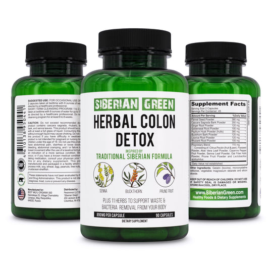 Siberian Green Herbal Colon Detox - 90 Capsules
