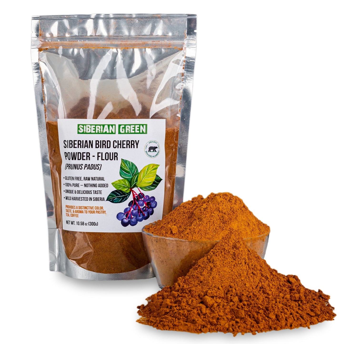 Premium Wild-Harvested Bird Cherry Flour, 300g – Natural & Nutrient-Rich