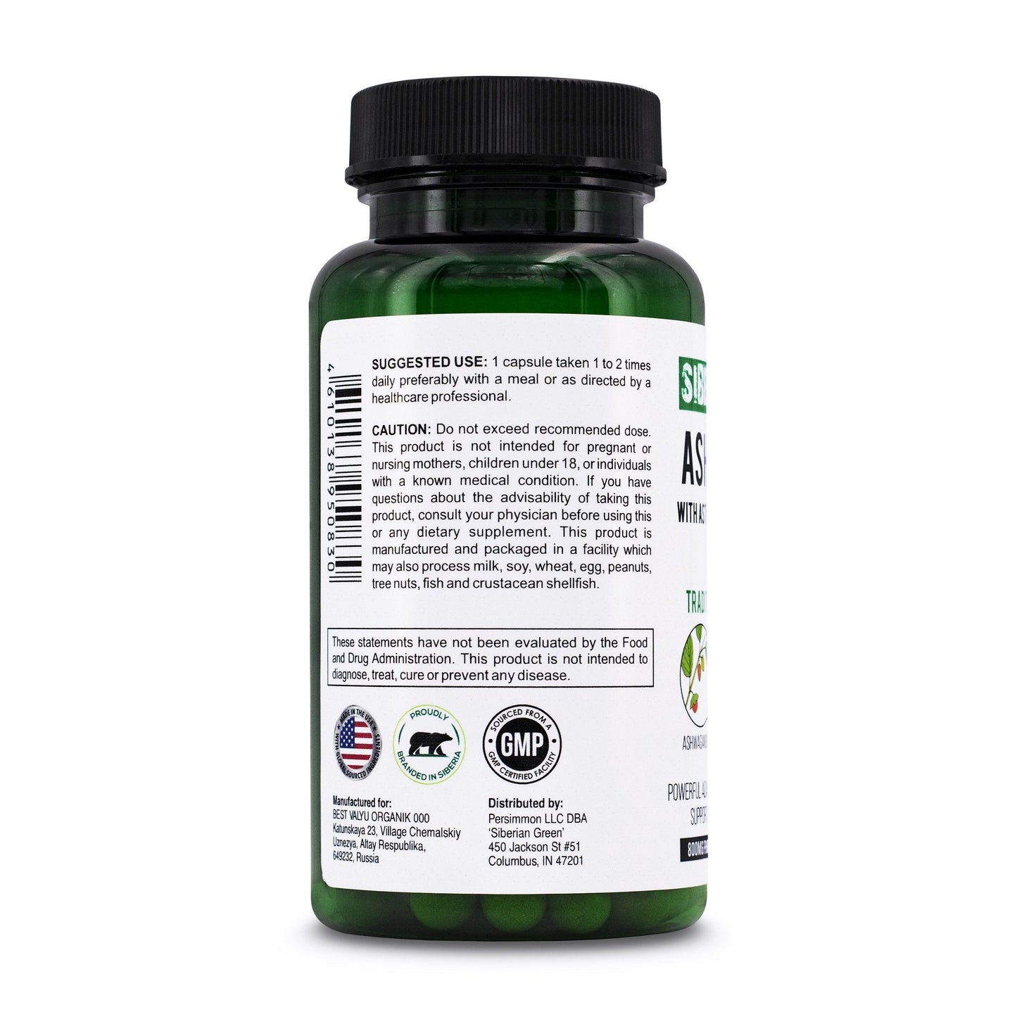 Organic Ashwagandha, Astragalus & Siberian Ginseng Complex – 60 Vegan Capsules