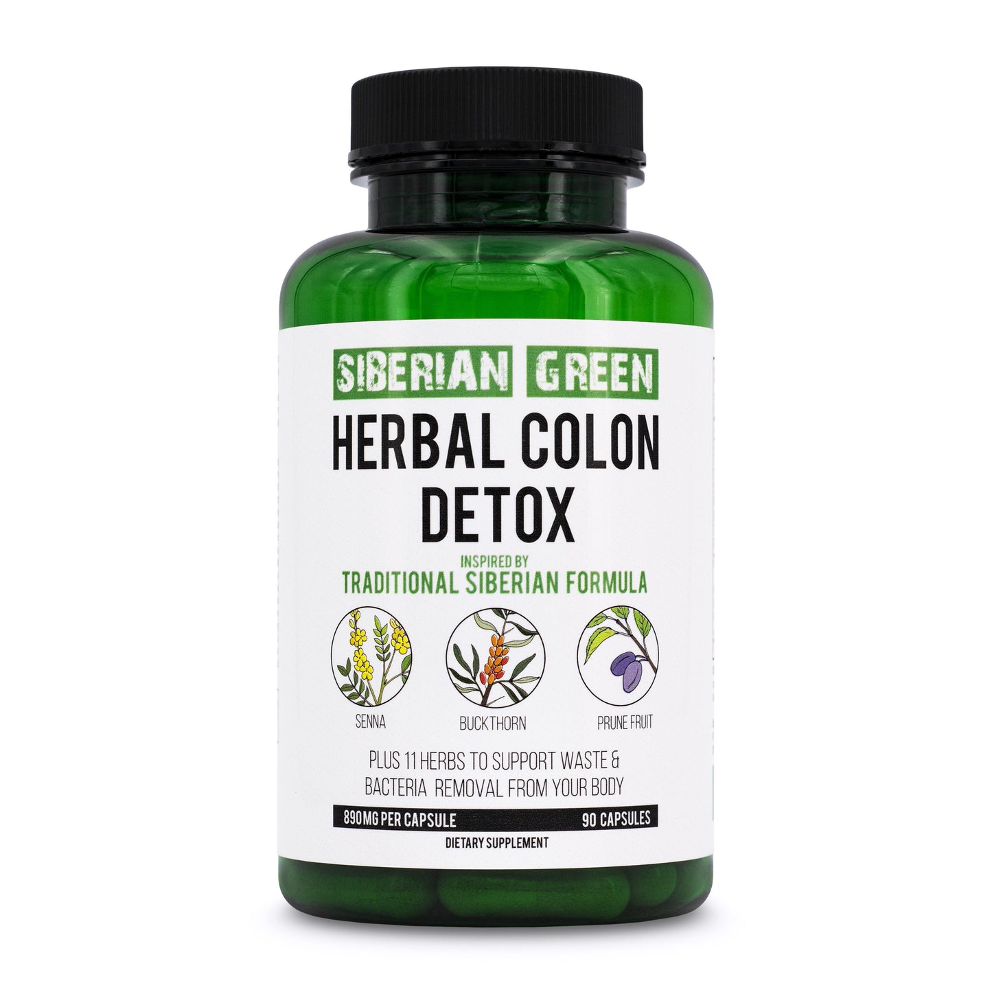 Siberian Green Herbal Colon Detox - 90 Capsules