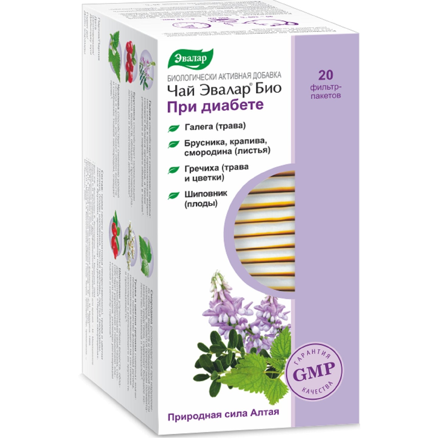 Buckwheat, Nettles, Galega, Rosehip & Lingonberry Herbal Tea – 20 Tea Bags by Evalar (Altai, Siberia)