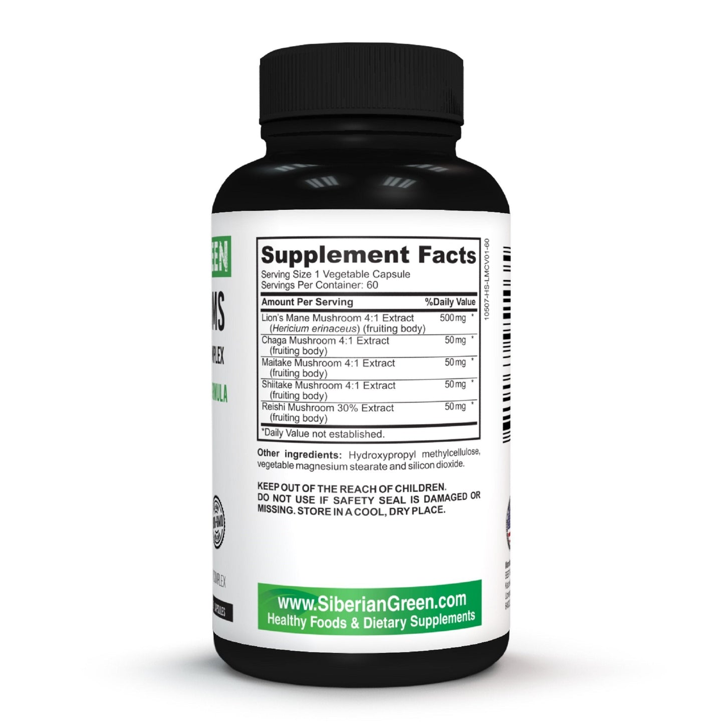 Siberian Green 5 Mushrooms Complex- 60 Vegan Capsules